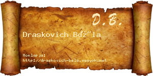 Draskovich Béla névjegykártya
