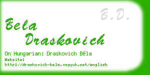 bela draskovich business card