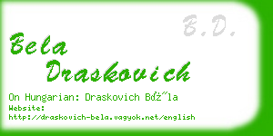 bela draskovich business card